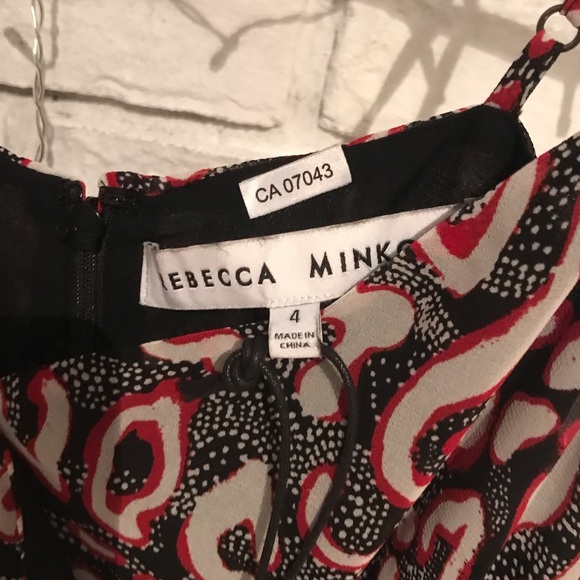 NWT Rebecca Minkoff Kinsley Ruched Mini Dress in Black and Red Size 4 - Picture 9 of 14